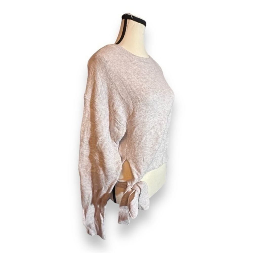 Women’s M Oatmeal Oversized Sweater Crop Top with Side Tie